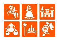 Zestaw 6 szablonów Księżniczki i Rycerze