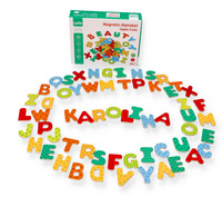 Drewniane magnesy dla Dzieci Literki 60 el.