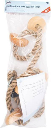 Lina do wspinaczki z drewnianymi schodkami 11877-Small Foot, zabawy zręcznościowe