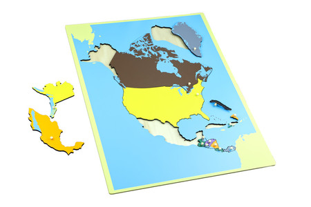 Puzzlowa mapa Ameryki Północnej