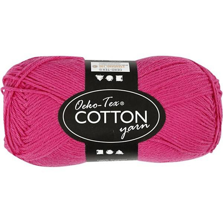 Włóczka bawełna Oeko-Tex Różowa 50 g