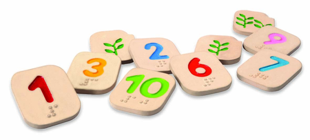 Klocki, cyferki Braille''a 1-10, Plan Toys®