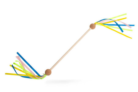 BS Toys, drewniana pałeczka Mażoretki - kijek z tasiemkami