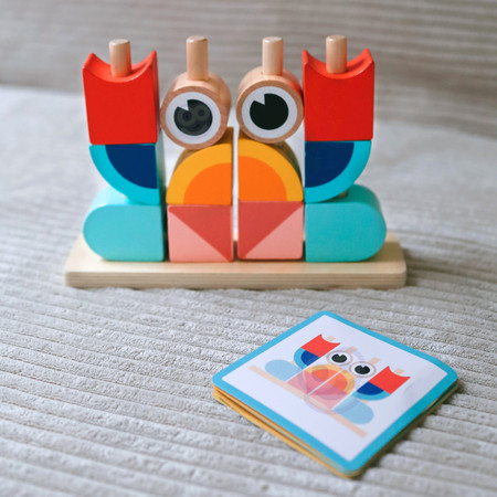 TOOKY TOY Drewniana układanka sześcienna Krab Pastelowy