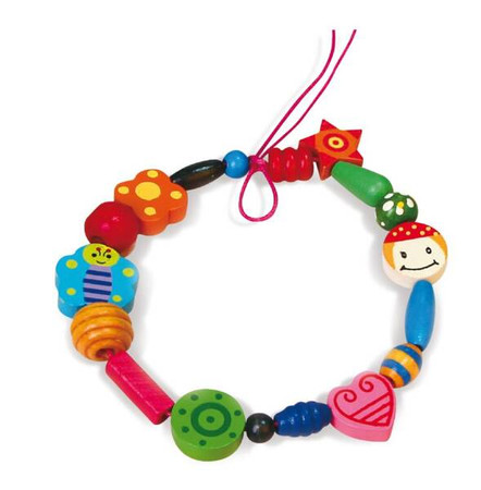 Drewniane koraliki do nawlekania 608 el. duży zestaw z pudełkiem