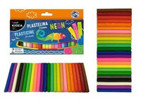 Plastelina 24 kolory neonowe Kidea