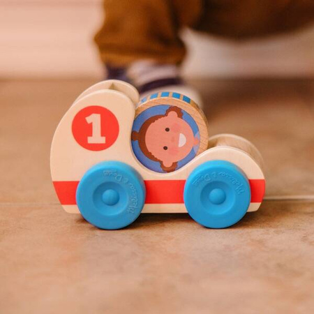 Dwa drewniane samochodziki wyścigowe GO Tots Melissa and Doug