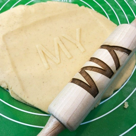 Drewniane mini wałki do ciasta z sylabami (Ma, Me, Mi, Mo, Mu, My, Mó)