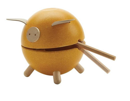 Świnka skarbonka - żółta - barwy sadu