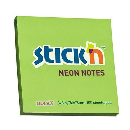 Notes Samoprzy.76mmx76mm Zielony Neon