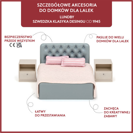 Zestaw mebli do sypialni do domku dla lalek basic zabawka dla dzieci Lundby