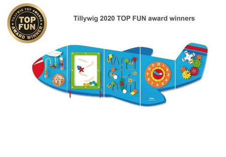 VIGA Drewniana Tablica Sensoryczna Manipulacyjna Samolot Certyfikat FSC Montessori