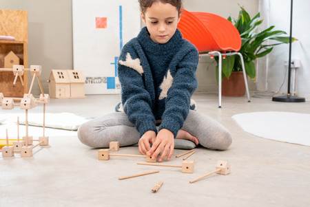 Drewniane klocki konstrukcyjne Mini Trigonos - 130 el.