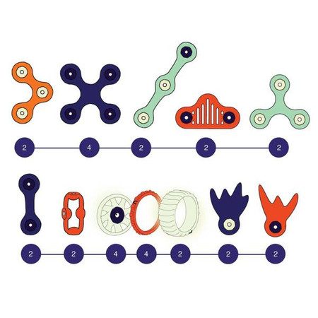 Klocki magnetyczne Clixo Marsjańska Ekspedycja 30 elem.