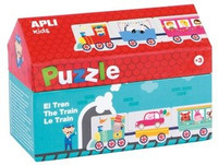 Puzzle w kartonowym domku 20 el. Apli Kids - Pociąg 3+