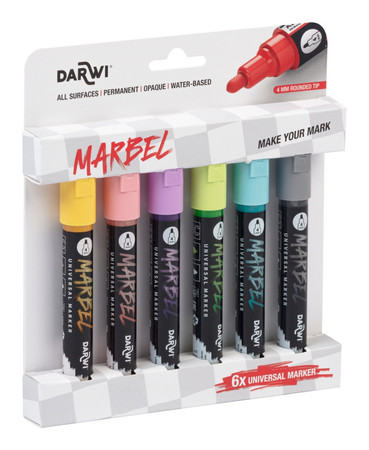 Zestaw 6 markerów MARBEL 4mm Pastele