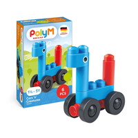 Klocki konstrukcyjne, Auta i Zwierzaki, 6 el., 18m+, PolyM