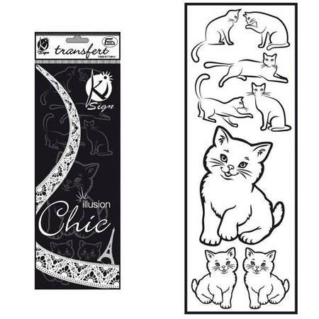 Naprasowanka welwetowa Czarna Kotki Kontury