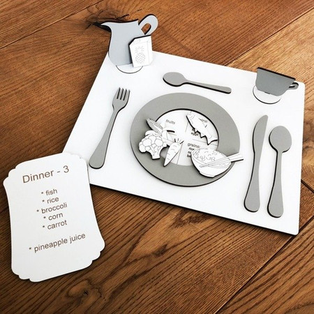 Drewniana układanka My Plate do nauki angielskiego