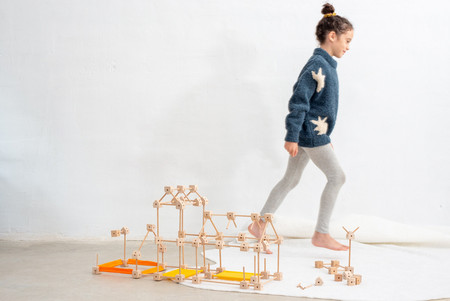 Drewniane klocki konstrukcyjne Mini Trigonos - 130 el.