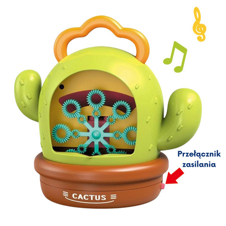 WOOPIE Elektryczna Maszyna Do Baniek Mydlanych Kaktus Efekty Dźwiękowe i Świetlne