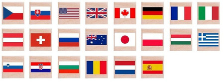 Drewniane gra memory z flagami