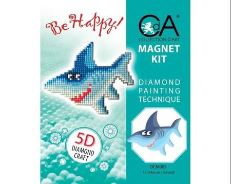 Diamentowa Mozaika z magnesem Rekin