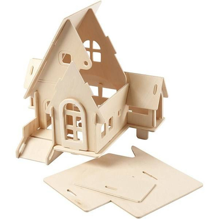 Puzzle 3D drewniane dom wariant 1