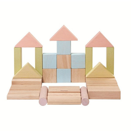 Klocki drewniane 40 szt., seria pastelowa | Plan Toys®