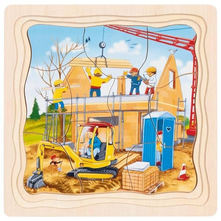 Puzzle drewniane dla dzieci Budujemy dom Goki 57322