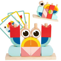 TOOKY TOY Drewniane puzzle sześcienne Układanka na palikach Krab