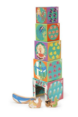 Scratch, Piramida edukacyjna i drewniane figurki OCEAN