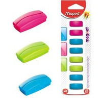 Magnesy prostokątne 27 mm 8 szt mix kolorów