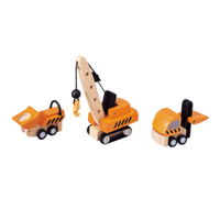 PlanToys | Zestaw - Drewniane auta na budowie PT6087