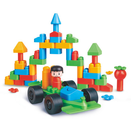 Klocki konstrukcyjne, Miasto, 50 el., 18m+, PolyM