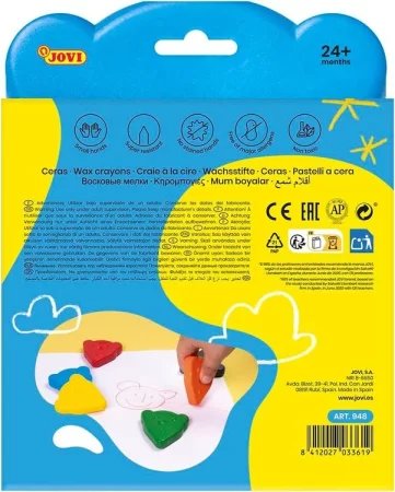 Kredki świecowe „Trójkątne misie” 8 kolorów JOVI