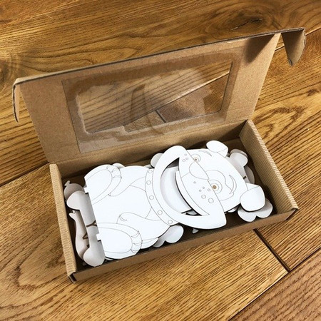 Piesek Sylabowy - Drewniana układanka do nauki czytania metoda krakowską