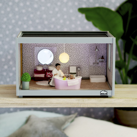 Zestaw wanna do łazienki do domku dla lalek meble łazienkowe zabawka Lundby