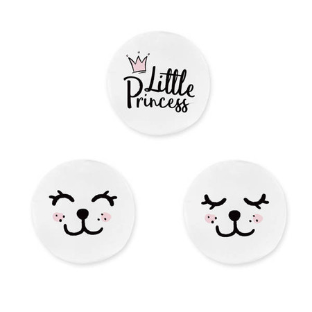 Poduszki białe ekoskóra KOTEK zestaw 3 szt. 6 cm AKSON