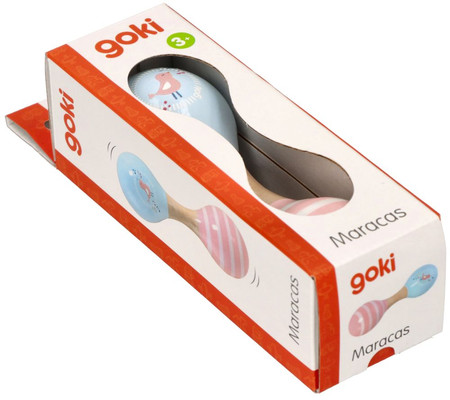 Drewniany marakas dwustronny dla dzieci Ptaszek Goki 61861 zabawki muzyczne