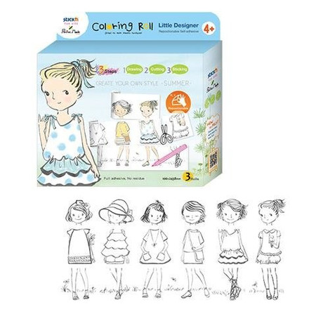 Zestaw Kolorowanek w Rolce Mała Projektantka Lato 3 Rolki