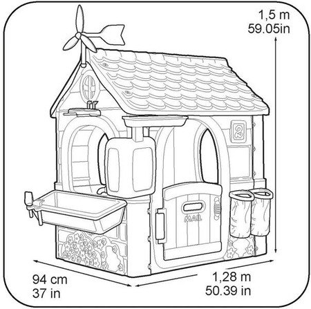 FEBER Domek ogrodowy Eco Karmnik Segregacja Odpadów Imitacja Panelu Słonecznego
