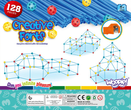 WOOPIE Duże Patyczki Konstrukcyjne Namiot Słomki Rurki Świecące w Ciemności 128 el.