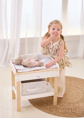 VIGA Drewniany Przewijak 2w1 Wanienka dla Lalek