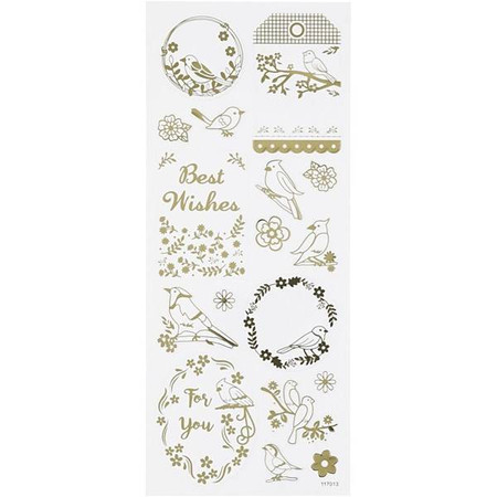 Naklejki metaliczne Złote Ptaszki