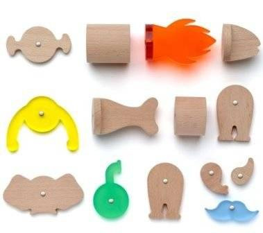 Lekkid, Konstrukcyjne drewniane klocki magnetyczne - BOX 50 el.