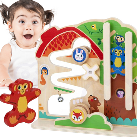 TOOKY TOY Drewniana Tablica Manipulacyjna Montessori