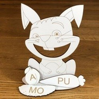 Królik Sylabowy - Drewniana układanka do nauki czytania metoda krakowską