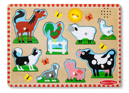 Drewniane puzzle dźwiękowe Zwierzęta z farmy Melissa & Doug