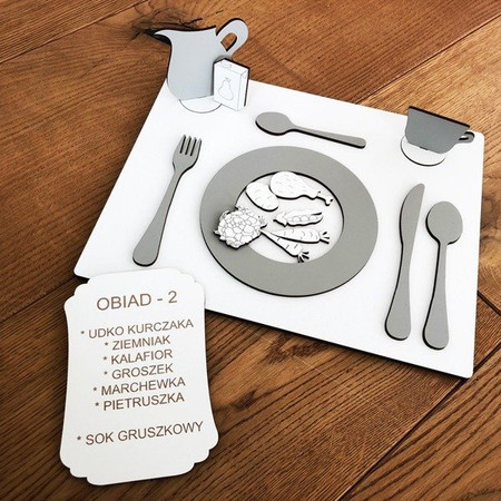 Drewniana układanka edukacyjna Wiem co jem